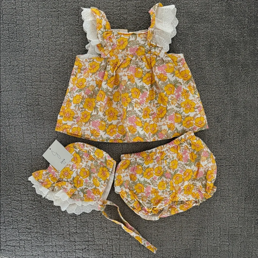 Joie Floral Diaper Cover Set with Yellow and White Accents